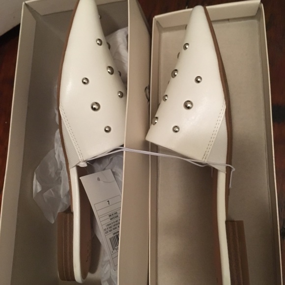 Off-white pointed mule flat with silver studs NWB - Picture 5 of 5